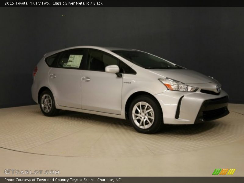 Classic Silver Metallic / Black 2015 Toyota Prius v Two