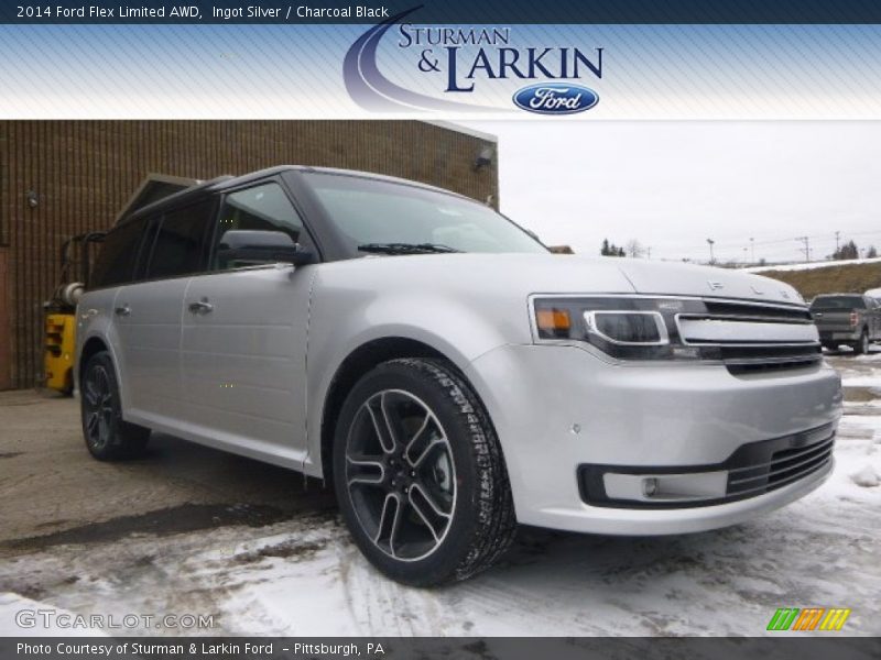 Ingot Silver / Charcoal Black 2014 Ford Flex Limited AWD