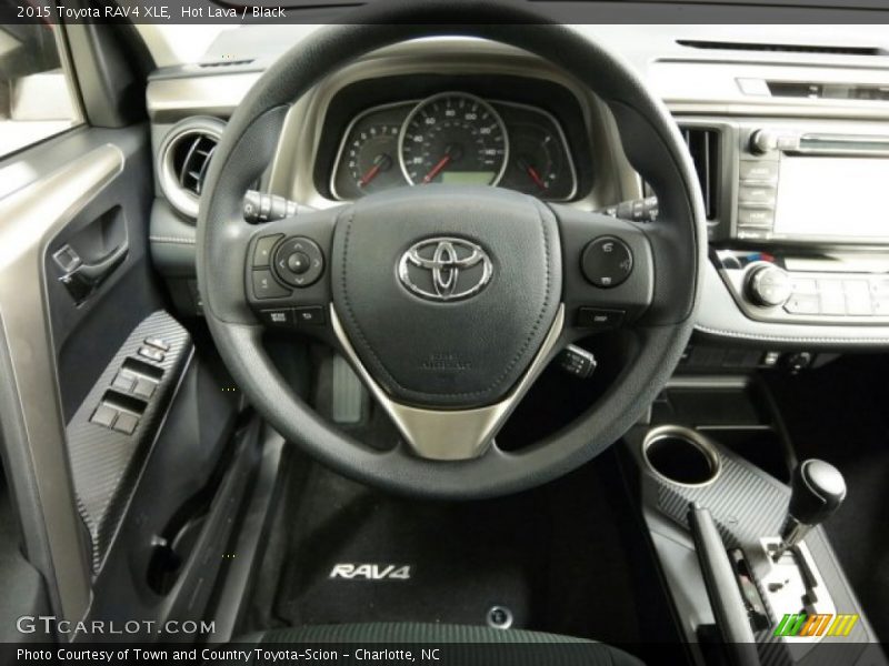 Hot Lava / Black 2015 Toyota RAV4 XLE