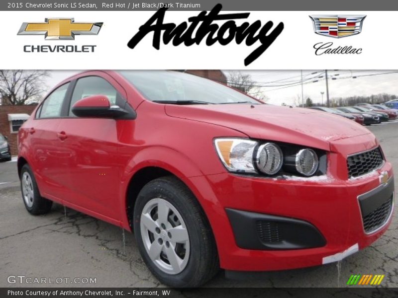 Red Hot / Jet Black/Dark Titanium 2015 Chevrolet Sonic LS Sedan