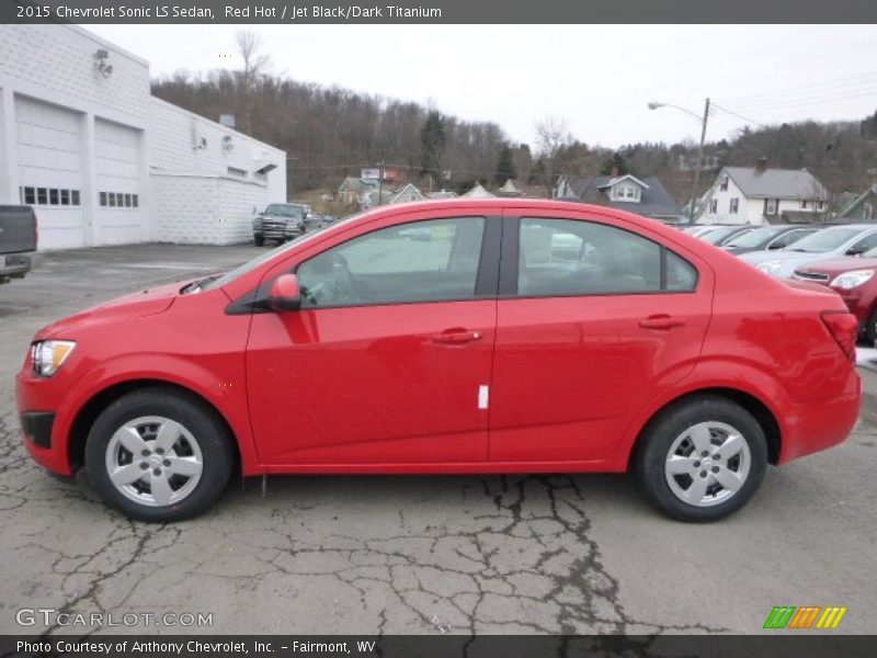Red Hot / Jet Black/Dark Titanium 2015 Chevrolet Sonic LS Sedan