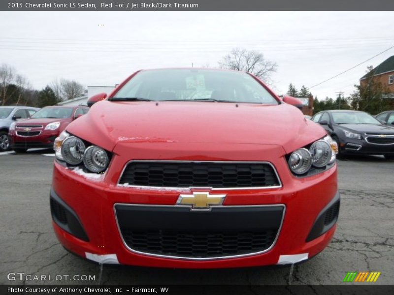 Red Hot / Jet Black/Dark Titanium 2015 Chevrolet Sonic LS Sedan