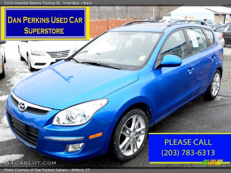 Vivid Blue / Black 2010 Hyundai Elantra Touring SE
