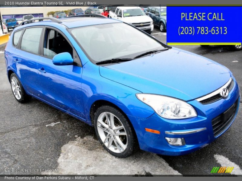Vivid Blue / Black 2010 Hyundai Elantra Touring SE