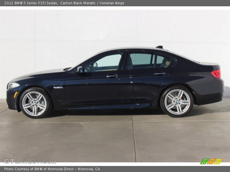 Carbon Black Metallic / Venetian Beige 2012 BMW 5 Series 535i Sedan