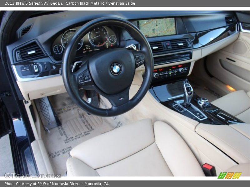 Carbon Black Metallic / Venetian Beige 2012 BMW 5 Series 535i Sedan