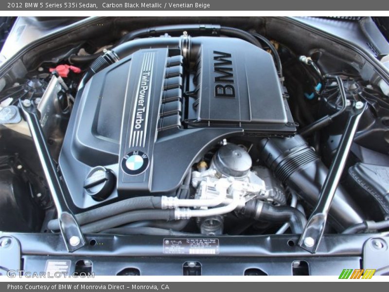 Carbon Black Metallic / Venetian Beige 2012 BMW 5 Series 535i Sedan