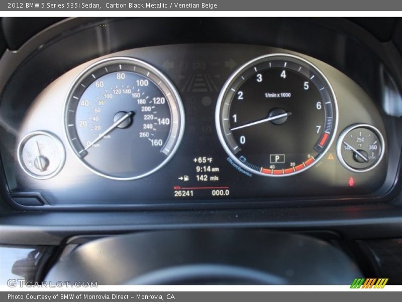 Carbon Black Metallic / Venetian Beige 2012 BMW 5 Series 535i Sedan