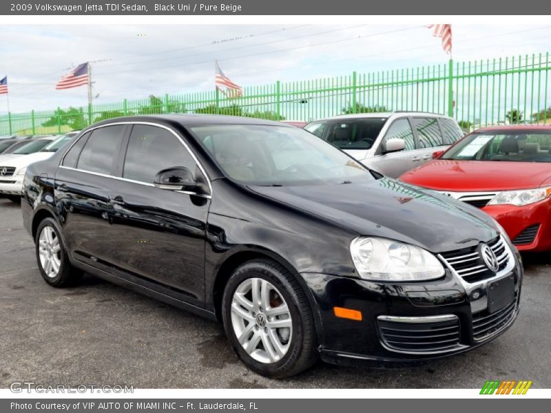 Black Uni / Pure Beige 2009 Volkswagen Jetta TDI Sedan