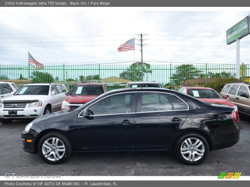 Black Uni / Pure Beige 2009 Volkswagen Jetta TDI Sedan