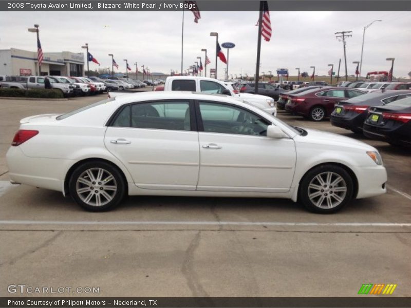Blizzard White Pearl / Ivory Beige 2008 Toyota Avalon Limited