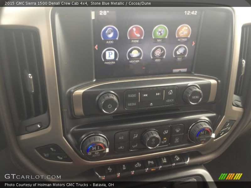 Stone Blue Metallic / Cocoa/Dune 2015 GMC Sierra 1500 Denali Crew Cab 4x4