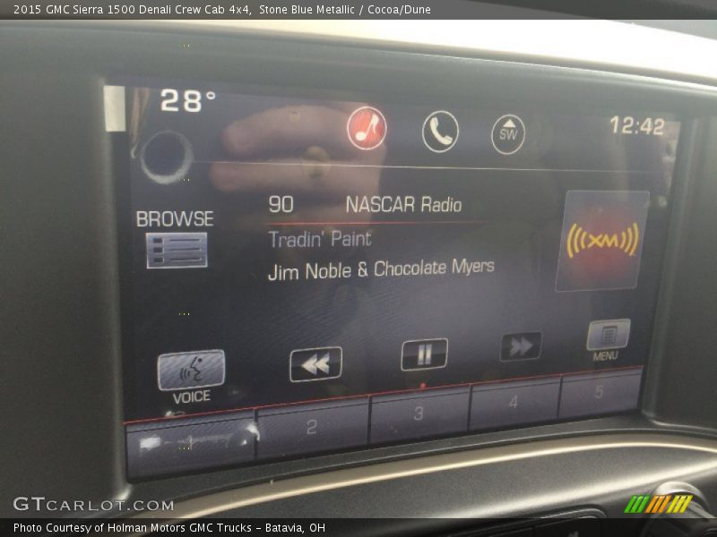 Stone Blue Metallic / Cocoa/Dune 2015 GMC Sierra 1500 Denali Crew Cab 4x4