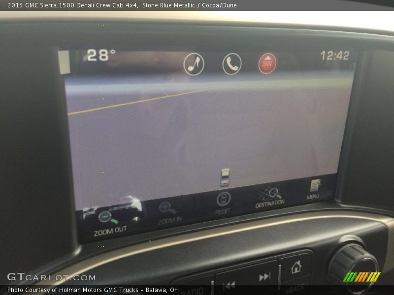 Stone Blue Metallic / Cocoa/Dune 2015 GMC Sierra 1500 Denali Crew Cab 4x4