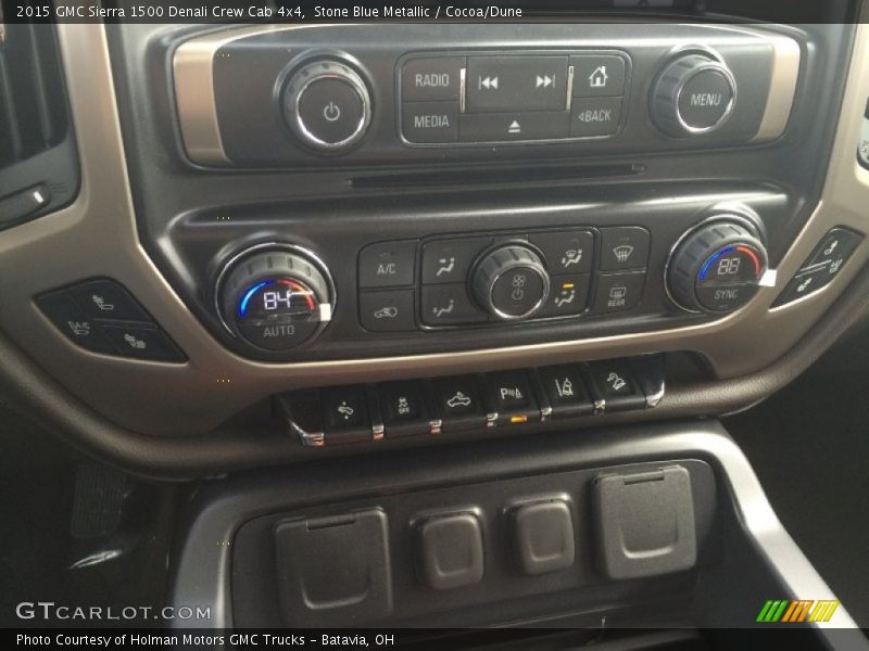 Stone Blue Metallic / Cocoa/Dune 2015 GMC Sierra 1500 Denali Crew Cab 4x4