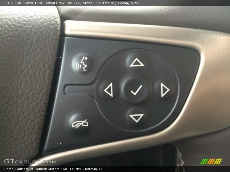 Stone Blue Metallic / Cocoa/Dune 2015 GMC Sierra 1500 Denali Crew Cab 4x4