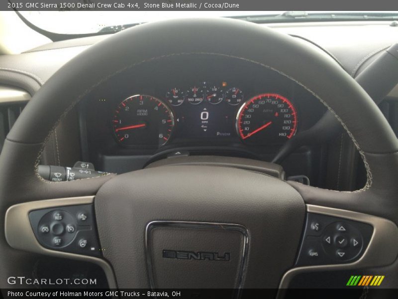 Stone Blue Metallic / Cocoa/Dune 2015 GMC Sierra 1500 Denali Crew Cab 4x4