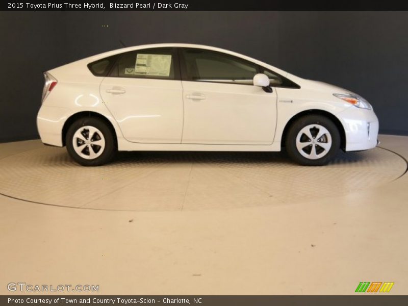 Blizzard Pearl / Dark Gray 2015 Toyota Prius Three Hybrid