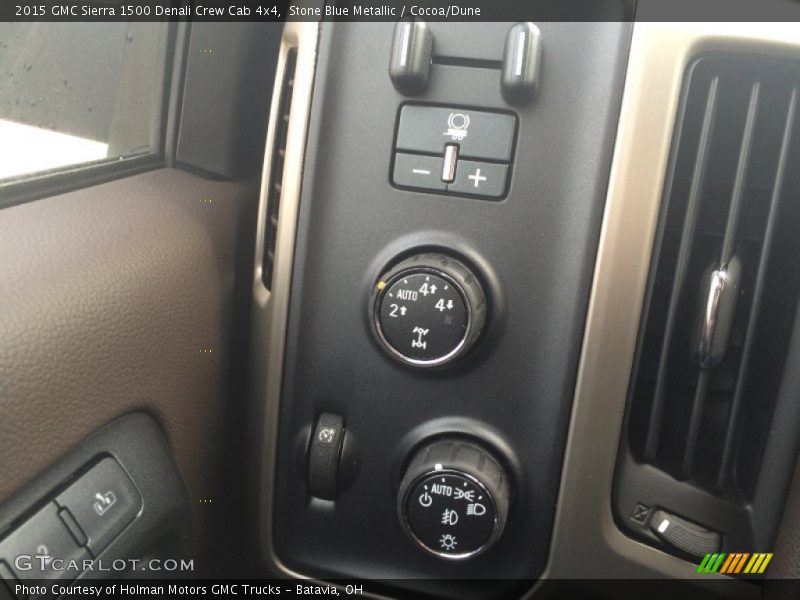Stone Blue Metallic / Cocoa/Dune 2015 GMC Sierra 1500 Denali Crew Cab 4x4