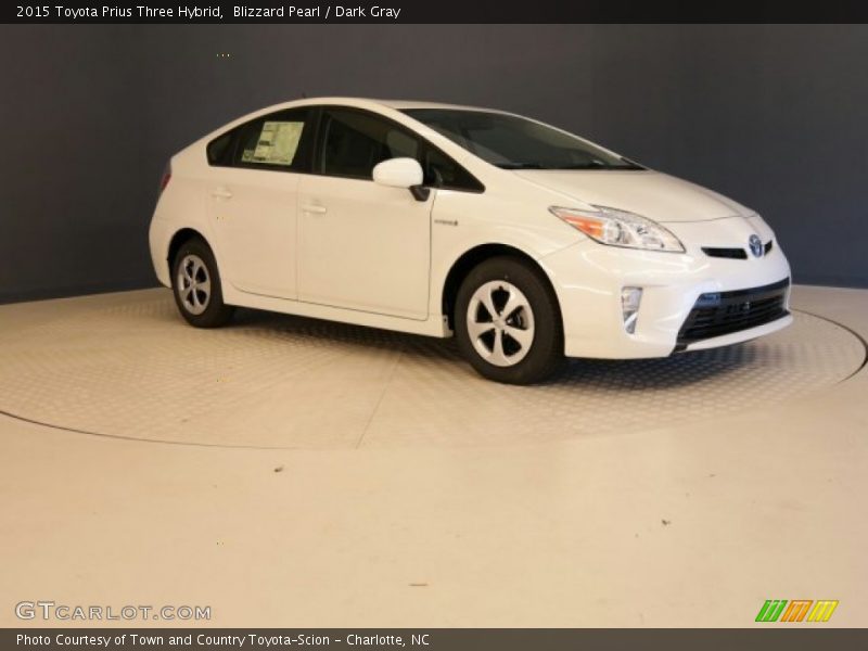 Blizzard Pearl / Dark Gray 2015 Toyota Prius Three Hybrid