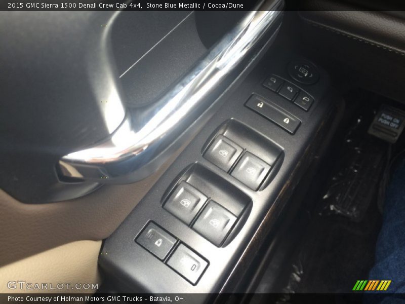 Stone Blue Metallic / Cocoa/Dune 2015 GMC Sierra 1500 Denali Crew Cab 4x4