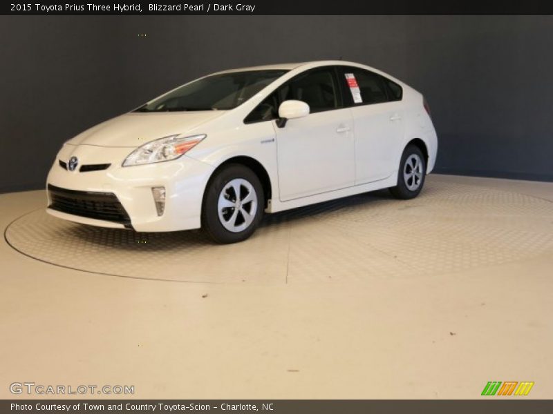 Blizzard Pearl / Dark Gray 2015 Toyota Prius Three Hybrid