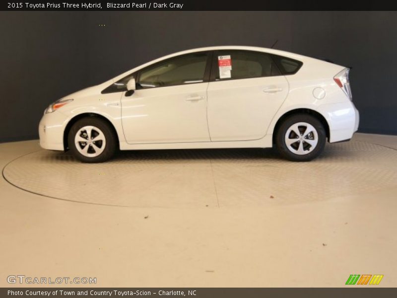 Blizzard Pearl / Dark Gray 2015 Toyota Prius Three Hybrid