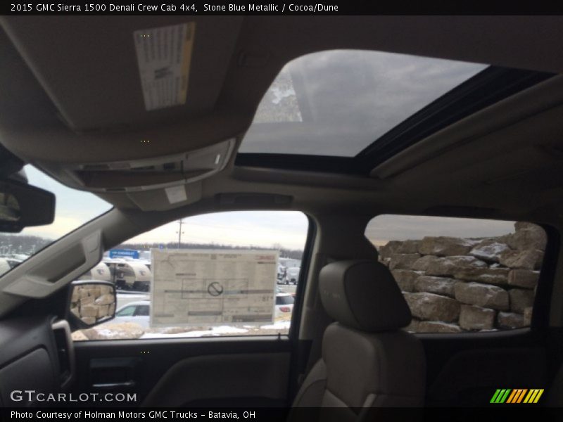 Stone Blue Metallic / Cocoa/Dune 2015 GMC Sierra 1500 Denali Crew Cab 4x4
