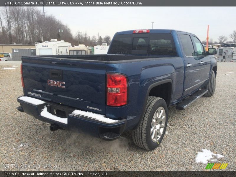 Stone Blue Metallic / Cocoa/Dune 2015 GMC Sierra 1500 Denali Crew Cab 4x4