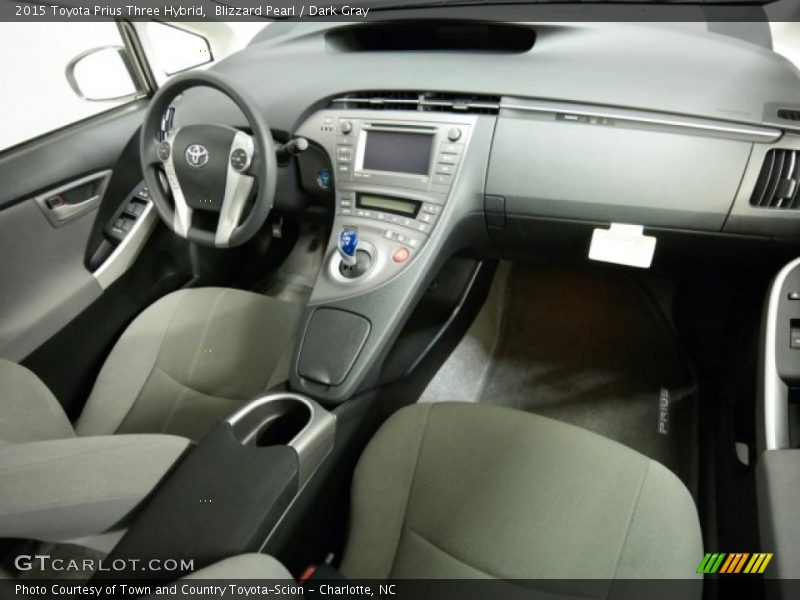 Blizzard Pearl / Dark Gray 2015 Toyota Prius Three Hybrid
