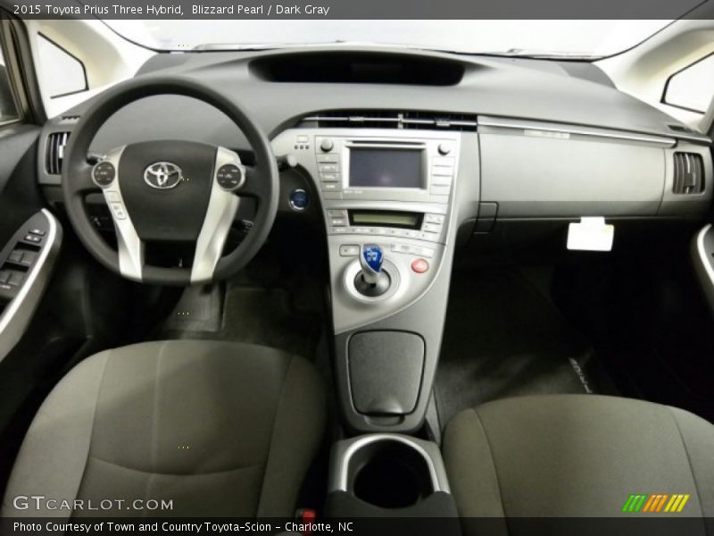 Blizzard Pearl / Dark Gray 2015 Toyota Prius Three Hybrid