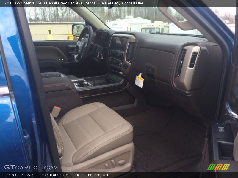 Stone Blue Metallic / Cocoa/Dune 2015 GMC Sierra 1500 Denali Crew Cab 4x4