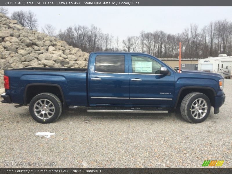 Stone Blue Metallic / Cocoa/Dune 2015 GMC Sierra 1500 Denali Crew Cab 4x4