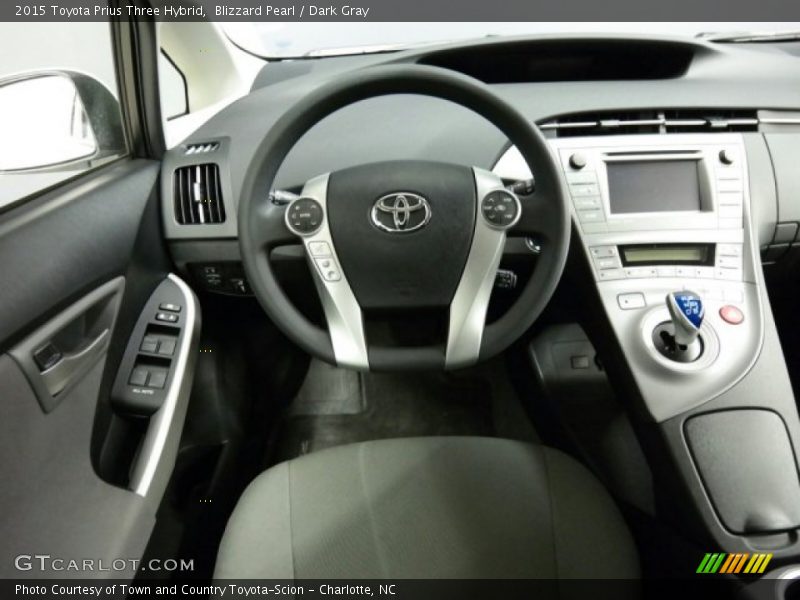 Blizzard Pearl / Dark Gray 2015 Toyota Prius Three Hybrid