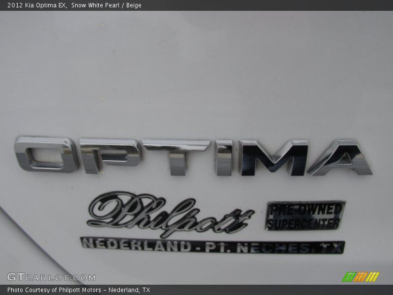 Snow White Pearl / Beige 2012 Kia Optima EX