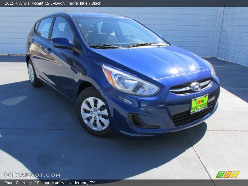 Pacific Blue / Black 2015 Hyundai Accent GS 5-Door