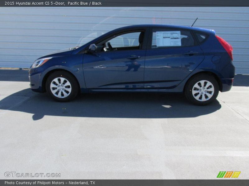 Pacific Blue / Black 2015 Hyundai Accent GS 5-Door