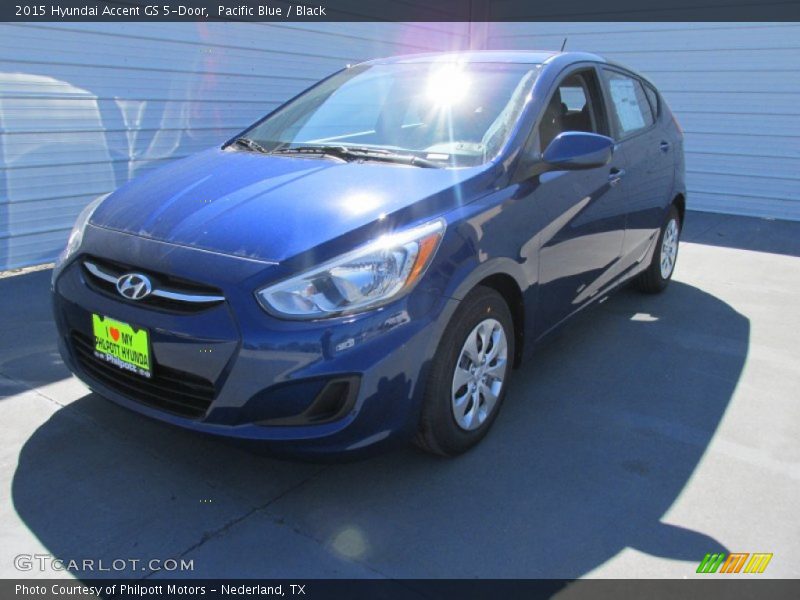 Pacific Blue / Black 2015 Hyundai Accent GS 5-Door