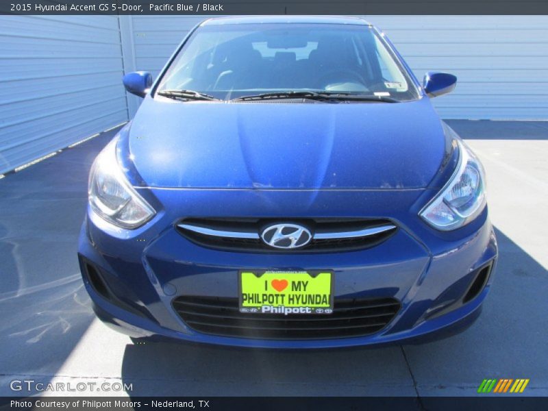 Pacific Blue / Black 2015 Hyundai Accent GS 5-Door