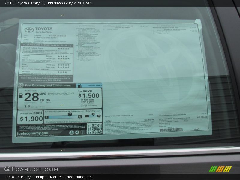 Predawn Gray Mica / Ash 2015 Toyota Camry LE