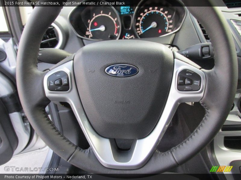 Ingot Silver Metallic / Charcoal Black 2015 Ford Fiesta SE Hatchback