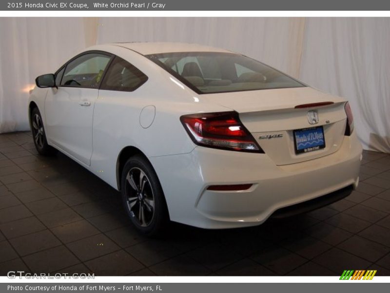 White Orchid Pearl / Gray 2015 Honda Civic EX Coupe