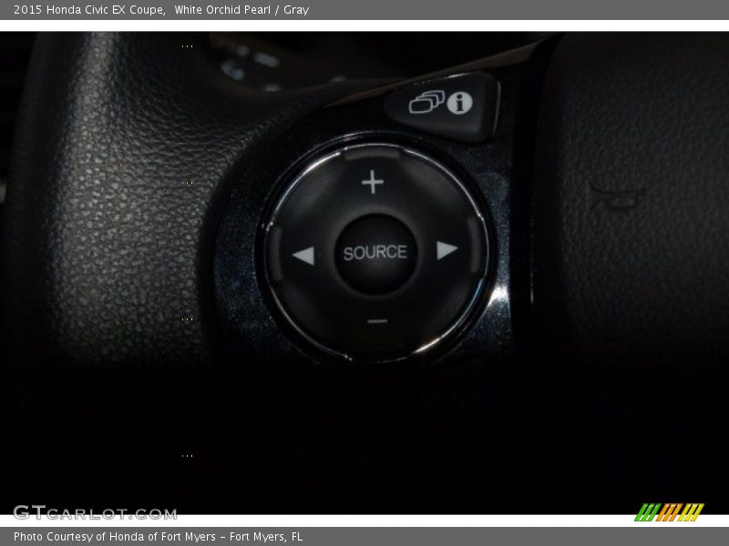 White Orchid Pearl / Gray 2015 Honda Civic EX Coupe