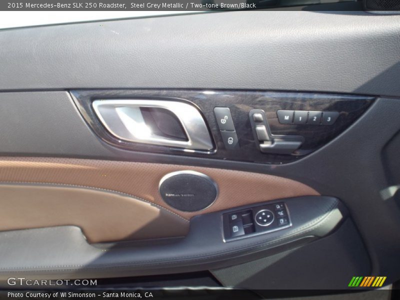 Steel Grey Metallic / Two-tone Brown/Black 2015 Mercedes-Benz SLK 250 Roadster