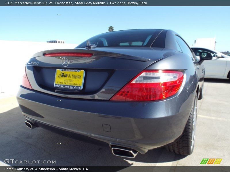Steel Grey Metallic / Two-tone Brown/Black 2015 Mercedes-Benz SLK 250 Roadster