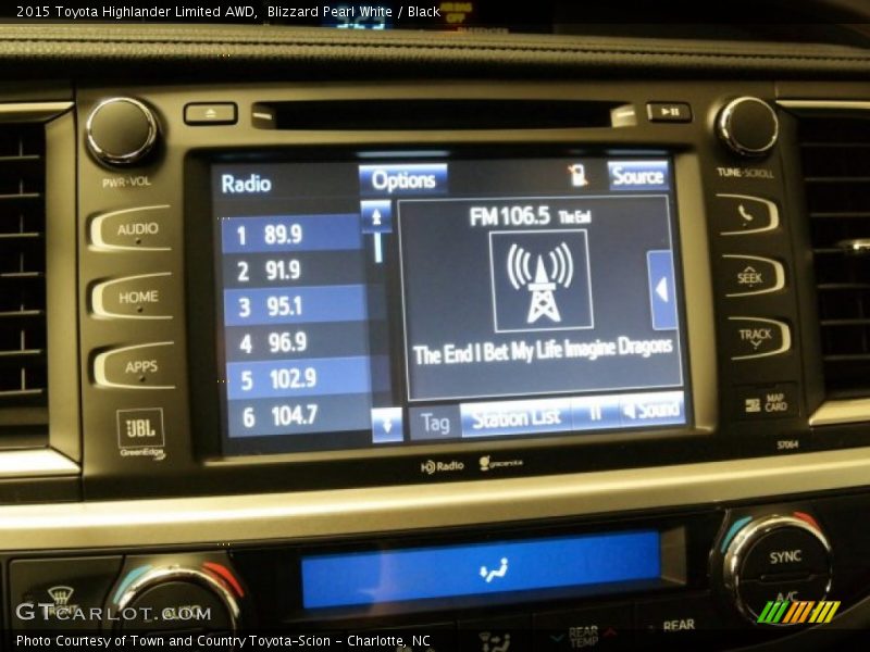 Blizzard Pearl White / Black 2015 Toyota Highlander Limited AWD
