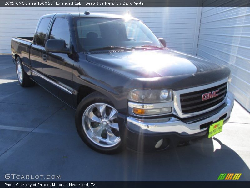 Deep Blue Metallic / Dark Pewter 2005 GMC Sierra 1500 SLT Extended Cab