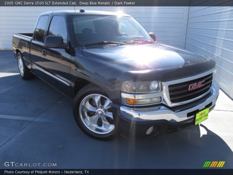 Deep Blue Metallic / Dark Pewter 2005 GMC Sierra 1500 SLT Extended Cab