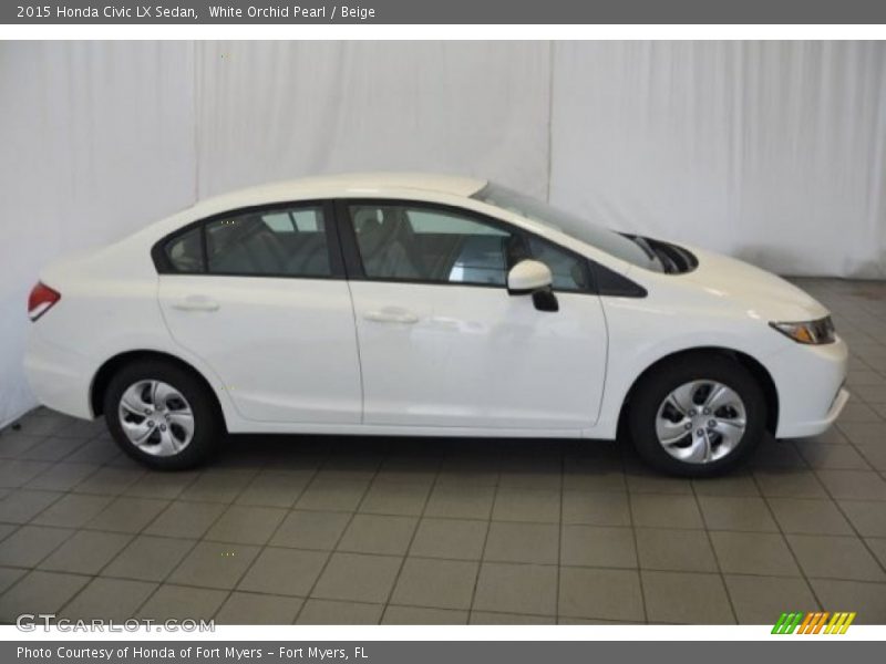 White Orchid Pearl / Beige 2015 Honda Civic LX Sedan