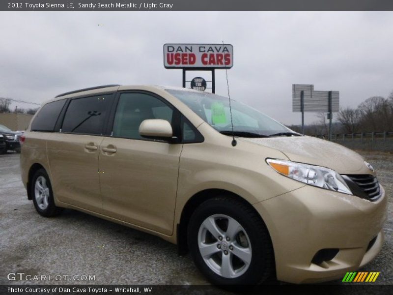 Sandy Beach Metallic / Light Gray 2012 Toyota Sienna LE